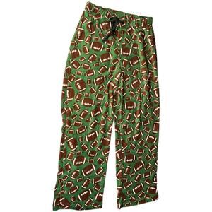 New Without Tag Football Adult Pajama Pants Fleece Super Soft Green Brown White